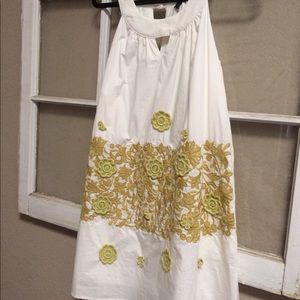 White dress with embroidery
